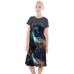 Colorful Peacock Bird Feathers Camis Fishtail Dress by Apen