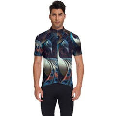 Colorful Peacock Bird Feathers Men s Short Sleeve Cycling Jersey by Apen