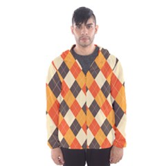 Halloween Argyle Pattern  Men s Hooded Windbreaker