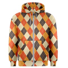 Halloween Argyle Pattern  Men s Zipper Hoodie