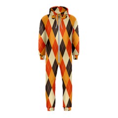 Halloween Argyle Pattern  Hooded Jumpsuit (kids)