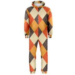 Halloween Argyle Pattern  Hooded Jumpsuit (men)