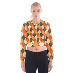 Halloween Argyle Pattern  Cropped Sweatshirt