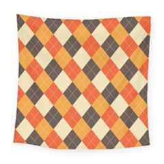 Halloween Argyle Pattern  Square Tapestry (large)