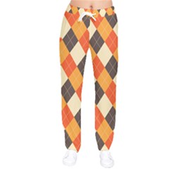 Halloween Argyle Pattern  Women Velvet Drawstring Pants by Safari