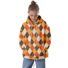 Halloween Argyle Pattern  Kids  Oversized Hoodie