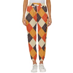 Halloween Argyle Pattern  Women s Cropped Drawstring Pants by Safari