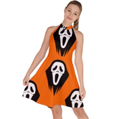 Halloween Party  Sleeveless Halter Neck A-line Dress by Safari