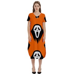 Halloween Party  T-shirt Midi Dress With Pockets