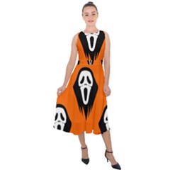 Halloween Party  Midi Tie-back Chiffon Dress by Safari