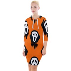 Halloween Party  Quarter Sleeve Hood Bodycon Dress by Safari