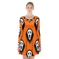 Halloween Party  Long Sleeve Velvet V-neck Dress