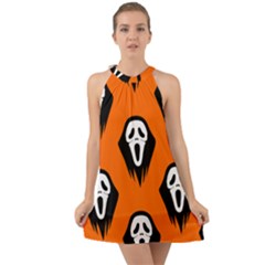 Halloween Party  Halter Tie Back Chiffon Dress by Safari