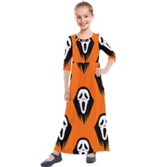 Halloween Party  Kids  Quarter Sleeve Maxi Dress by Safari