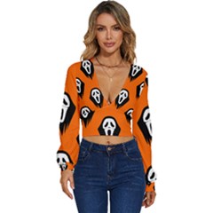 Halloween Party  Long Sleeve Deep-v Velour Top by Safari