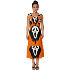 Halloween Party  Tie-strap Tiered Midi Chiffon Dress by Safari