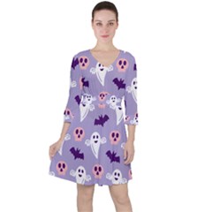 Boo Crew Halloween Season Quarter Sleeve Ruffle Waist Dress by Safari