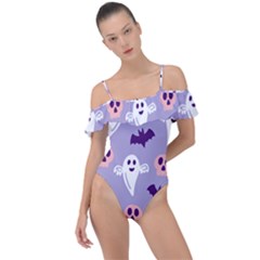 Boo Crew Halloween Season Frill Detail One Piece Swimsuit by Safari