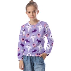 Boo Crew Halloween Season Kids  Long Sleeve T-shirt With Frill 