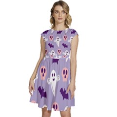 Boo Crew Halloween Season Cap Sleeve High Waist Dress