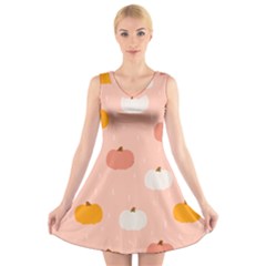 Pumpkin Pattern Halloween 20240926 160345 0000 V-neck Sleeveless Dress by Safari