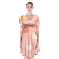 Pumpkin Pattern Halloween 20240926 160345 0000 Short Sleeve V-neck Flare Dress by Safari