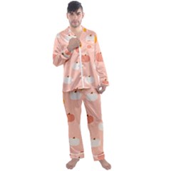 Pumpkin Pattern Halloween 20240926 160345 0000 Men s Long Sleeve Satin Pajamas Set by Safari