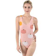 Pumpkin Pattern Halloween 20240926 160345 0000 High Leg Strappy Swimsuit by Safari