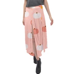 Pumpkin Pattern Halloween 20240926 160345 0000 Velour Split Maxi Skirt by Safari