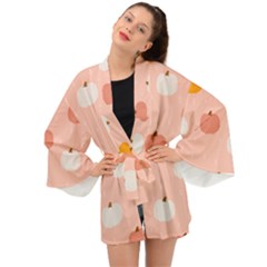 Pumpkin Pattern Halloween 20240926 160345 0000 Long Sleeve Kimono by Safari