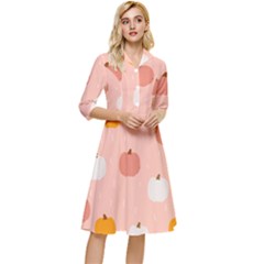 Pumpkin Pattern Halloween 20240926 160345 0000 Classy Knee Length Dress by Safari