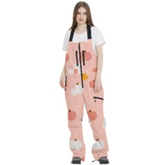 Pumpkin Pattern Halloween 20240926 160345 0000 Women s Front Zip Ski And Snowboard Bib Pants