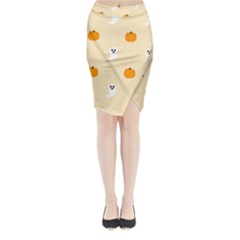 Pumpkin and boo crew halloween  Midi Wrap Pencil Skirt