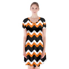 Halloween Wavy 20240926 161241 0000 Short Sleeve V-neck Flare Dress by Safari