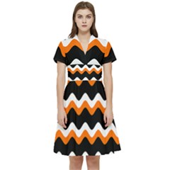 Halloween Wavy 20240926 161241 0000 Short Sleeve Waist Detail Dress by Safari