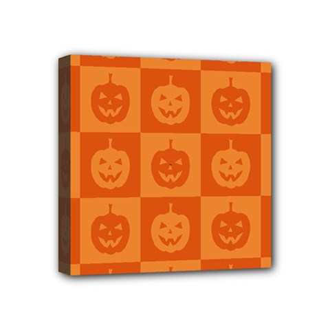 Seamless Halloween Pattern With Smiling Pumpkin 20240926 161520 0000 Mini Canvas 4  X 4  (stretched) by Safari