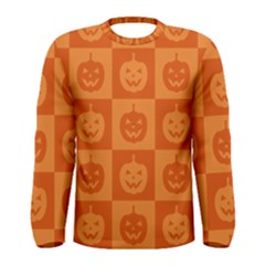 Seamless Halloween Pattern With Smiling Pumpkin 20240926 161520 0000 Men s Long Sleeve T-shirt