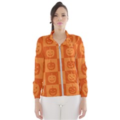 Seamless Halloween Pattern With Smiling Pumpkin 20240926 161520 0000 Women s Windbreaker