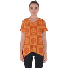 Seamless Halloween Pattern With Smiling Pumpkin 20240926 161520 0000 Cut Out Side Drop T-shirt by Safari