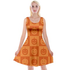 Seamless Halloween Pattern With Smiling Pumpkin 20240926 161520 0000 Reversible Velvet Sleeveless Dress