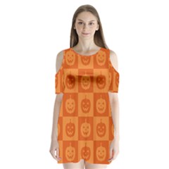 Seamless Halloween Pattern With Smiling Pumpkin 20240926 161520 0000 Shoulder Cutout Velvet One Piece