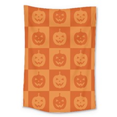 Seamless Halloween Pattern With Smiling Pumpkin 20240926 161520 0000 Large Tapestry by Safari