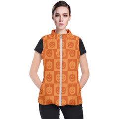 Seamless Halloween Pattern With Smiling Pumpkin 20240926 161520 0000 Women s Puffer Vest