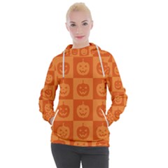 Seamless Halloween Pattern With Smiling Pumpkin 20240926 161520 0000 Women s Hooded Pullover