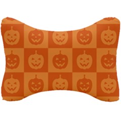 Seamless Halloween Pattern With Smiling Pumpkin 20240926 161520 0000 Seat Head Rest Cushion by Safari