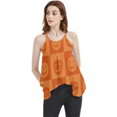 Seamless Halloween Pattern With Smiling Pumpkin 20240926 161520 0000 Flowy Camisole Tank Top by Safari