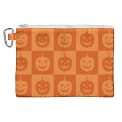 Seamless Halloween Pattern With Smiling Pumpkin 20240926 161520 0000 Canvas Cosmetic Bag (xl) by Safari