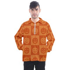 Seamless Halloween Pattern With Smiling Pumpkin 20240926 161520 0000 Men s Half Zip Pullover by Safari