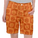 Seamless Halloween Pattern With Smiling Pumpkin 20240926 161520 0000 Women s Pocket Shorts View1