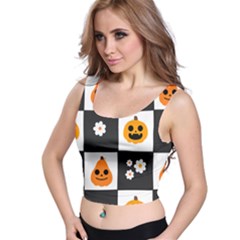 Seamless Halloween Pattern With Smiling Pumpkin 20240926 161714 0000 Crop Top by Safari